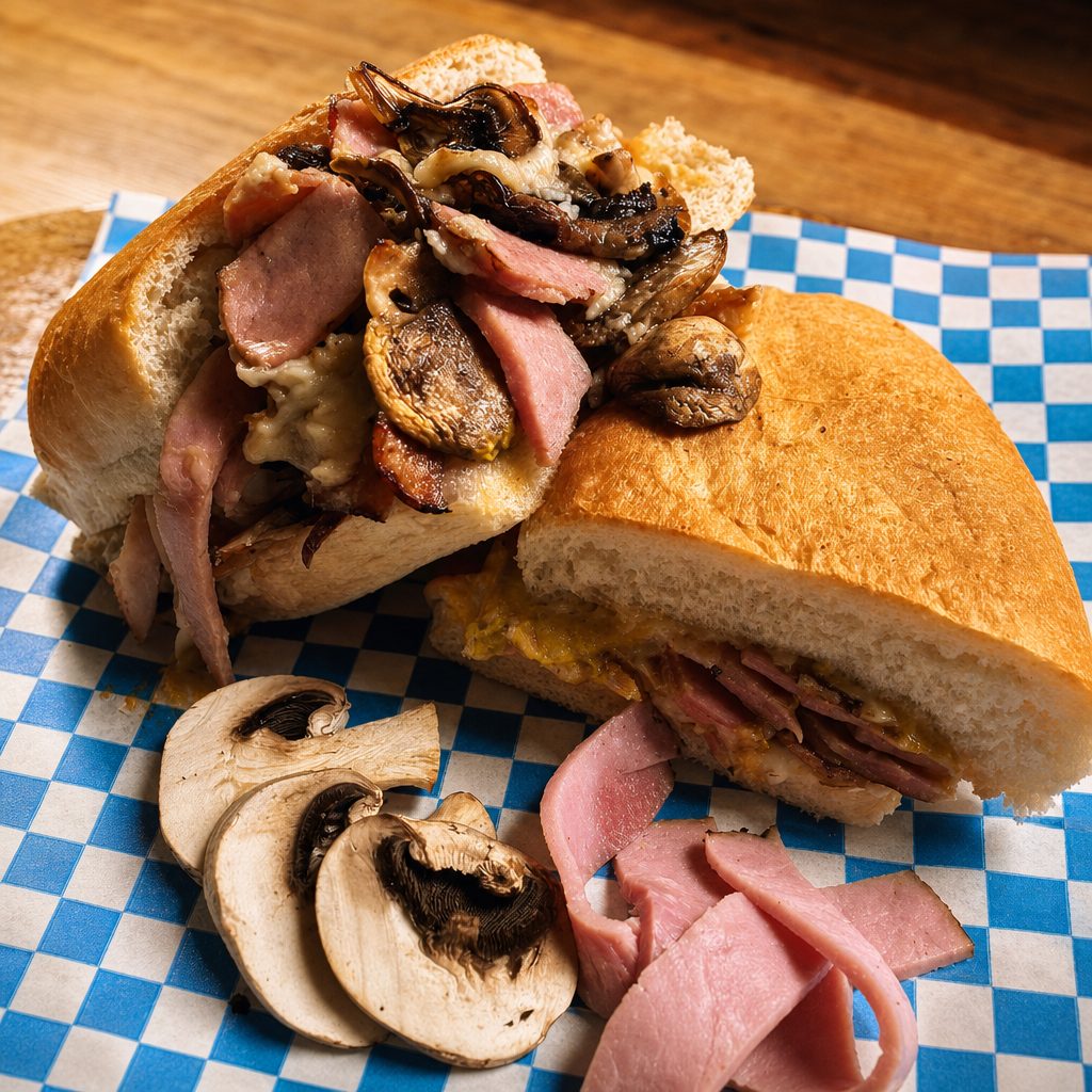 Ham & Mushroom Sandwich (Large).