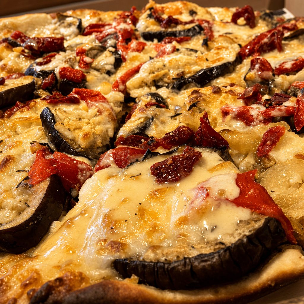 Grilled Eggplant Pizza.