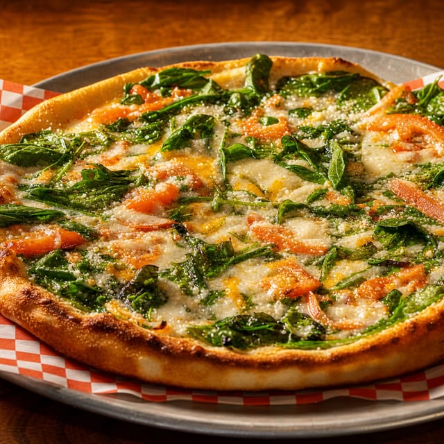 Spinach, Garlic, & Tomato Pizza 12" Regular (8 Slices).
