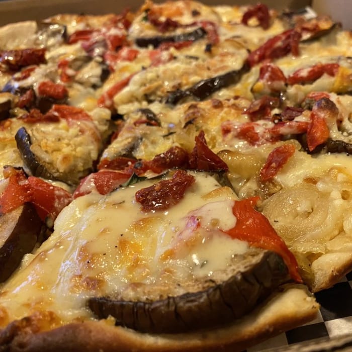 Grilled Eggplant Pizza.